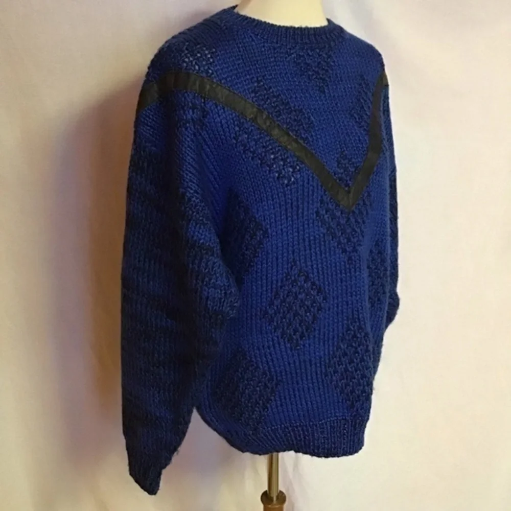 EUC✨ GABRIELLE vintage women's large blue 80s oversized sweater - Picture 7 of 8